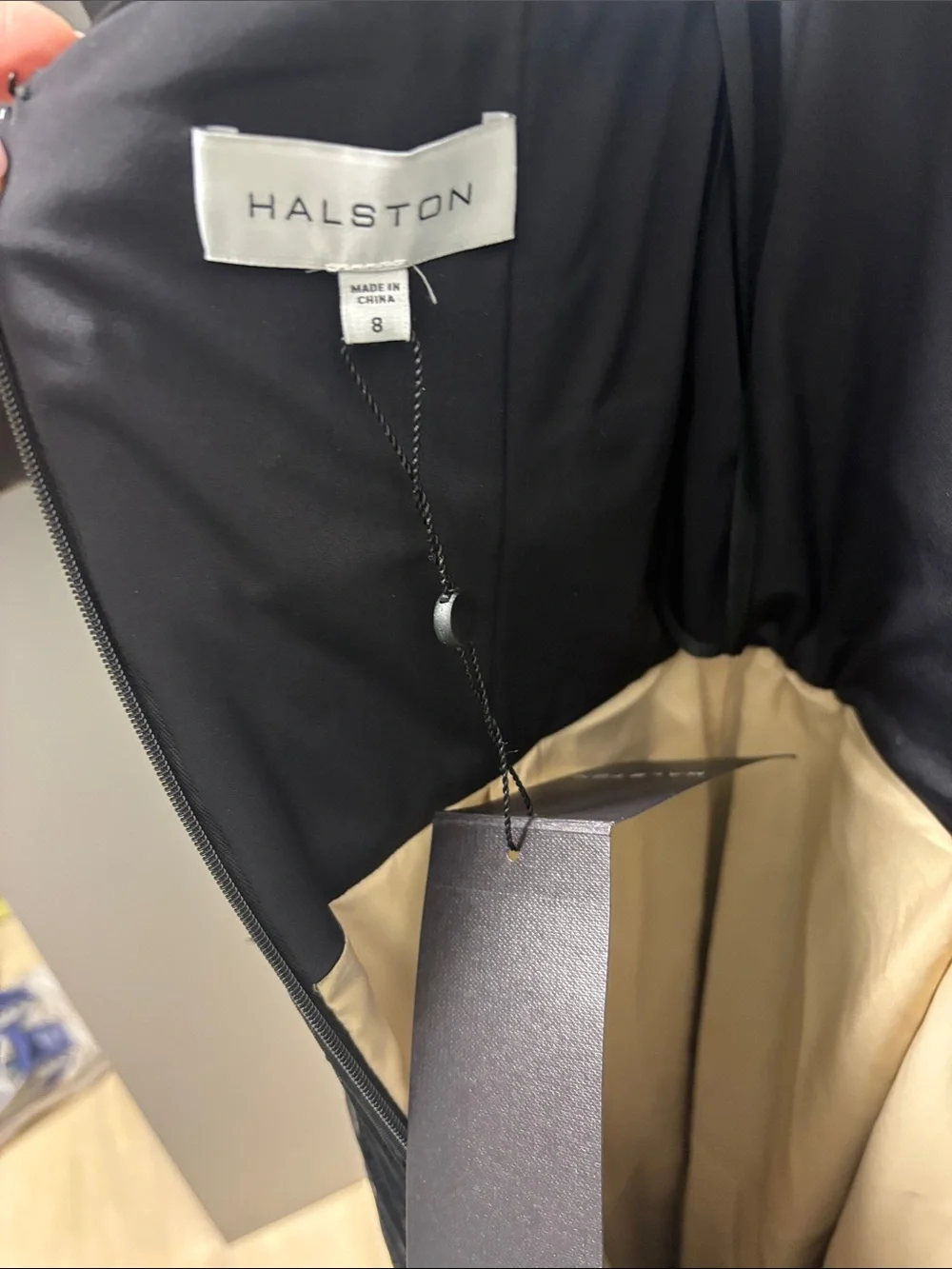 Halston Heritage Black Sequin Pleated Wedding Guest Dress - Picture 10 of 12